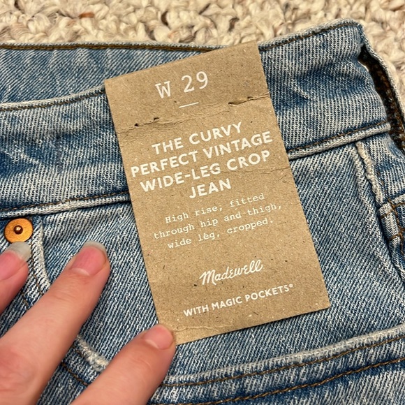 NWT Madewell The Perfect Curvy Vintage Wide Leg Crop Jean Sz 29 Denim - Picture 3 of 10